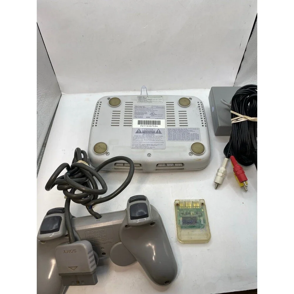 Sony PlayStation PS One Slim Console BUNDLE - Gray | SCPH-101 | Tested PS1
